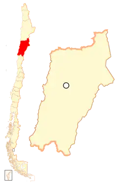 Atacamas placering i Chile