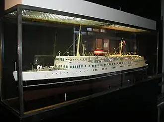 M/F Kong Frederik IX fra 1954. Bevaret som museum men senere ophugget.