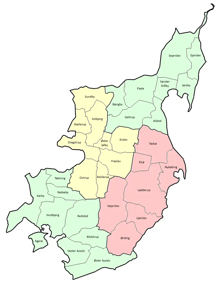Parishes in Morsø municipality