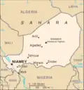 Kort over Niger