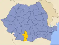 Administrative map of Rumænien with Olt highlighted