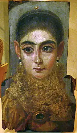Mumieportræt af en ung kvinde, 2. årh. e.Kr. Al Fayyum, Romersk Egypten. Romersk kunst
