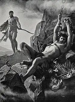 Prometheus' befrielse, 1864, maleriet var anset for bortkommet indtil 2022, (indtil da var dette det eneste fotografi af maleriet).