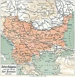 Største territoriale udbredelse under Simeon den Store