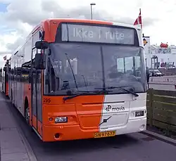 Nyere Volvo bus hos VT. en af de sidste anskaffelser VT fik før overtagelsen af Movia