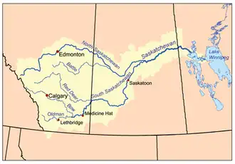 Map of Saskatchewan River & Watershed