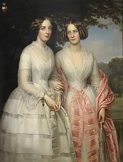 Søstrene Reventlow, sent i 1840'erne (Hilda og Malvina )