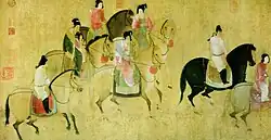 Forårsudflugt ved Tang-hoffet,  af Zhang Xuan, 8. århundrede, kinesisk