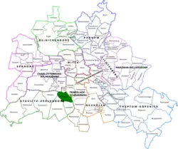 Steglitz's lokalisering i Berlin