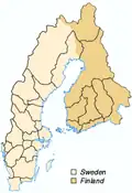 Opdelingen af Sverige i to stater i 1809.