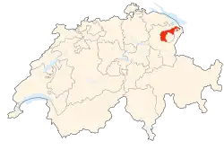 Kort som viser hvor i Schweiz Appenzell Ausserrhoden ligger