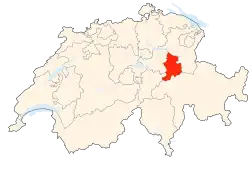 Kort som viser hvor i Schweiz Glarus ligger