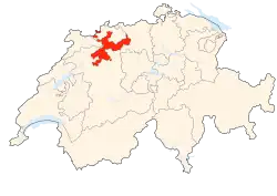 Kort som viser hvor i Schweiz Solothurn ligger