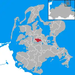 Beliggenhed af Thesenvitz i Landkreis Rügen
