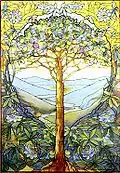 Livets træ, farvet glas
