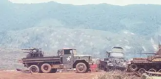 Maskinkanon monteret på lastbil. Khe Sanh 1968.