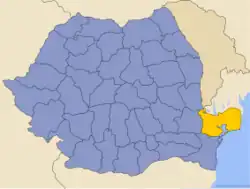 Tulcea distrikts beliggenhed i Rumænien