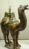 Victoria and Albert Museum, London. Kinesisk galleri: kamel og rytter. Keramik, Tang-perioden (700-750 e. kr.)