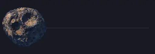 16 Psyche space elevator concept  The surface gravity is less than 2% of earths at ~0.144&nbsp;m/s2