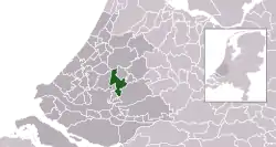 Highlighted position of Zuidplas in a municipal map of South Holland